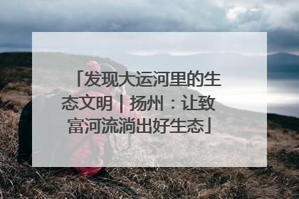 发现大运河里的生态文明｜扬州：让致富河流淌出好生态